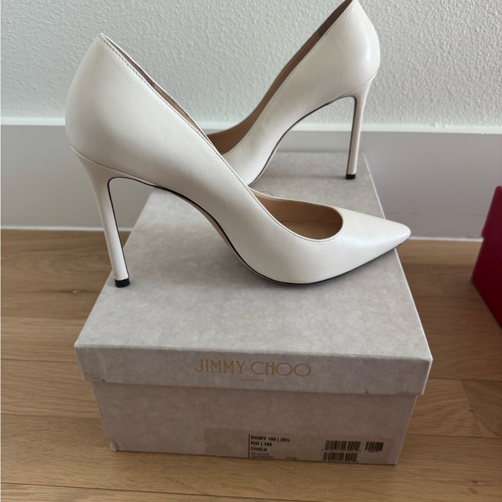 Jimmy Choo White Pointe Toe Heels